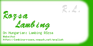 rozsa lambing business card